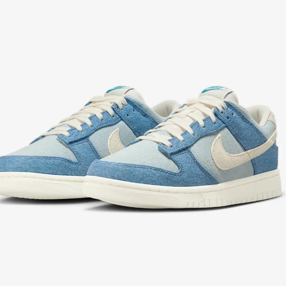 Bling Nike Dunk Low Denim Women's Sneakers Shoes Customized With Crystals Blue - Picture 5 of 6